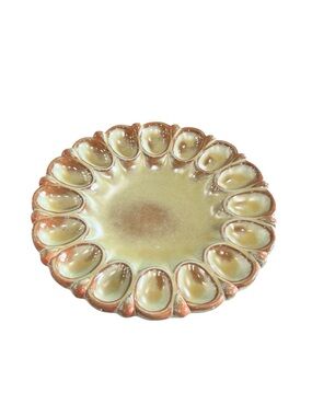 Vintage Frankoma Egg Platter - Plainsman Green